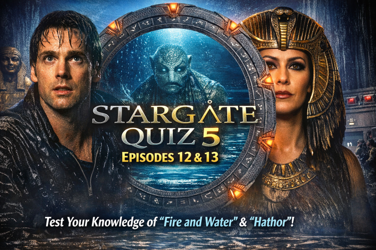 Test your knowledge of Stargate SG‑1 Season 1 with Quiz 5, featuring questions from Episodes 12 (Fire and Water) and 13 (Hathor).** This quiz dives into two iconic early‑series stories — Daniel’s mysterious disappearance beneath an alien ocean, and the dramatic arrival of the Goa’uld queen Hathor inside the SGC.
