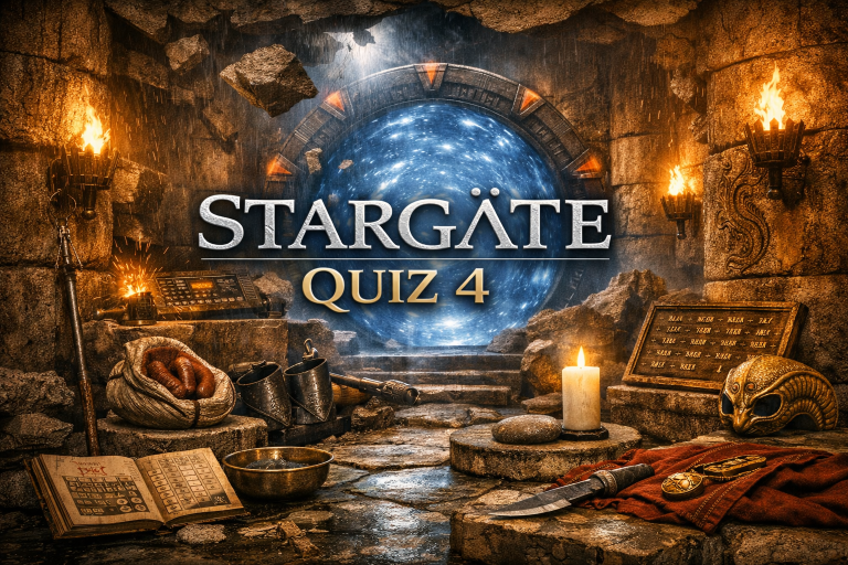 Step through the gate and relive two defining Stargate SG‑1 adventures from Season 1 — Episode 10: “The Torment of Tantalus” and Episode 11: “Bloodlines.” This quiz blends the wonder of discovery with the depth of Jaffa tradition. Explore the lost chamber of the four races, then journey to Chulak as Teal’c faces his past and his son’s Prim’tah ceremony.