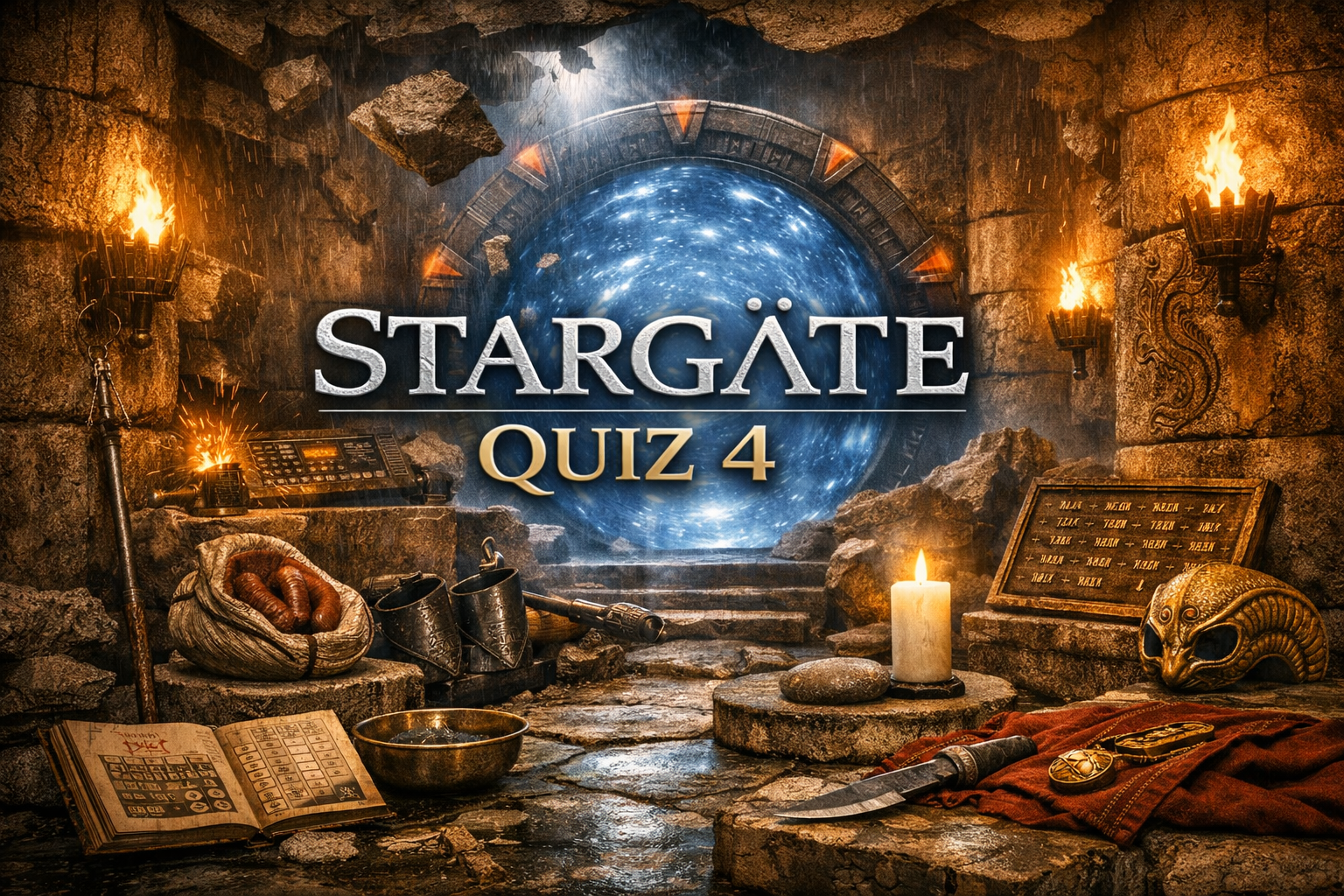 Step through the gate and relive two defining Stargate SG‑1 adventures from Season 1 — Episode 10: “The Torment of Tantalus” and Episode 11: “Bloodlines.” This quiz blends the wonder of discovery with the depth of Jaffa tradition. Explore the lost chamber of the four races, then journey to Chulak as Teal’c faces his past and his son’s Prim’tah ceremony.