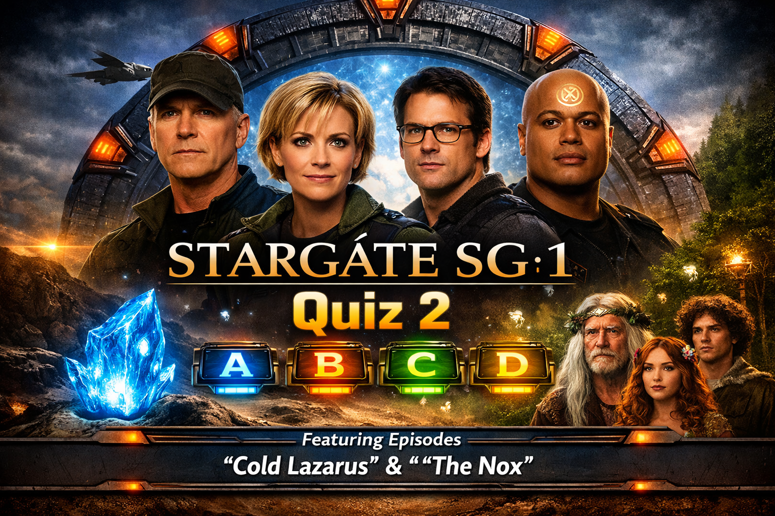 Step through the gate once more and test your knowledge of Stargate SG‑1 Season 1 with Quiz 2, featuring two unforgettable episodes that explore the mysteries of life, loss, and the wisdom of ancient civilizations.