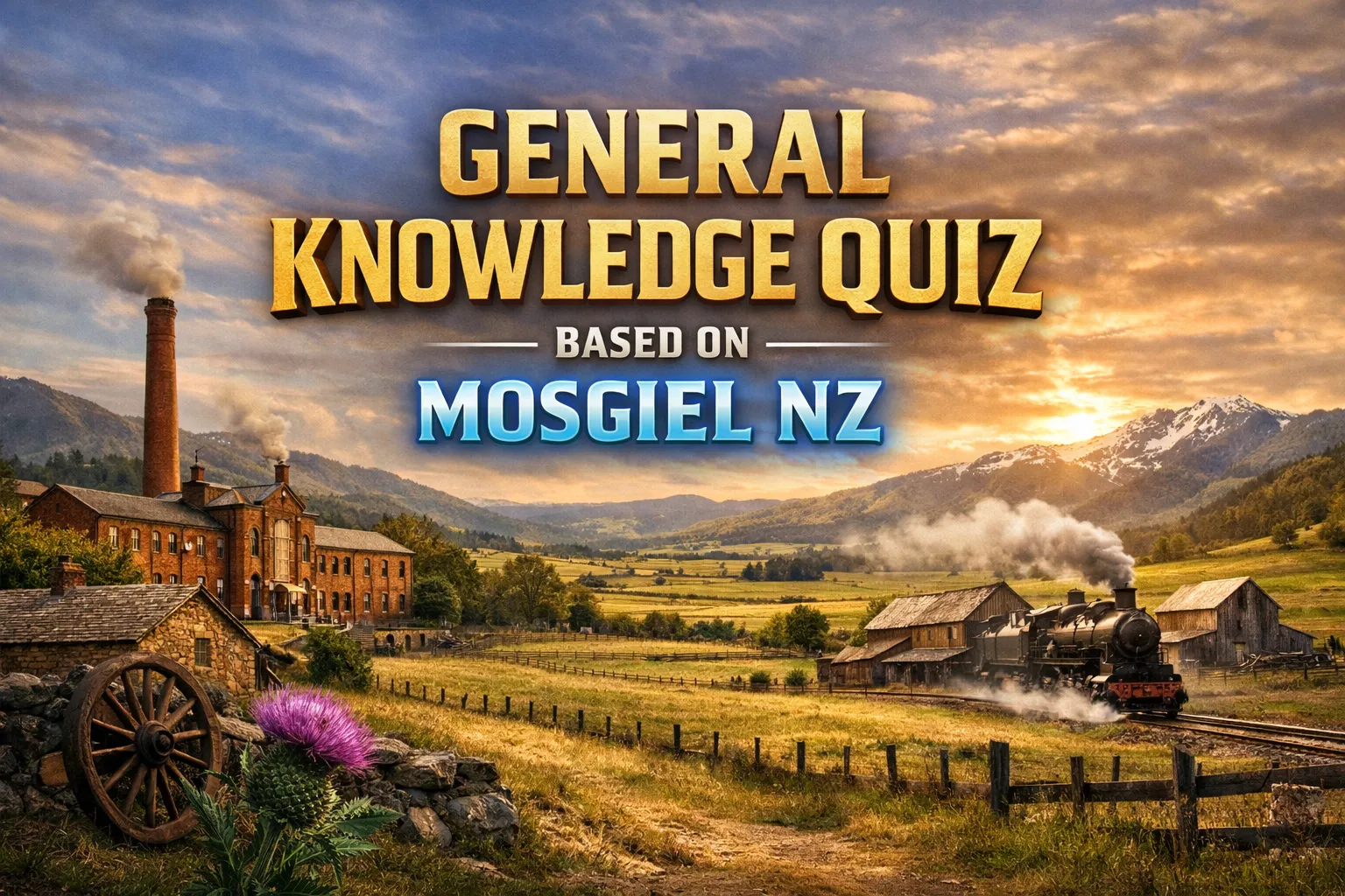 Test your knowledge of Mosgiel’s rich Scottish and European heritage with this historic realism quiz. Explore the origins of its name, Arthur J. Burns’ legacy, and the woollen‑mill era that shaped the Taieri Plain. Perfect for history fans and Otago locals who love learning about New Zealand’s past.