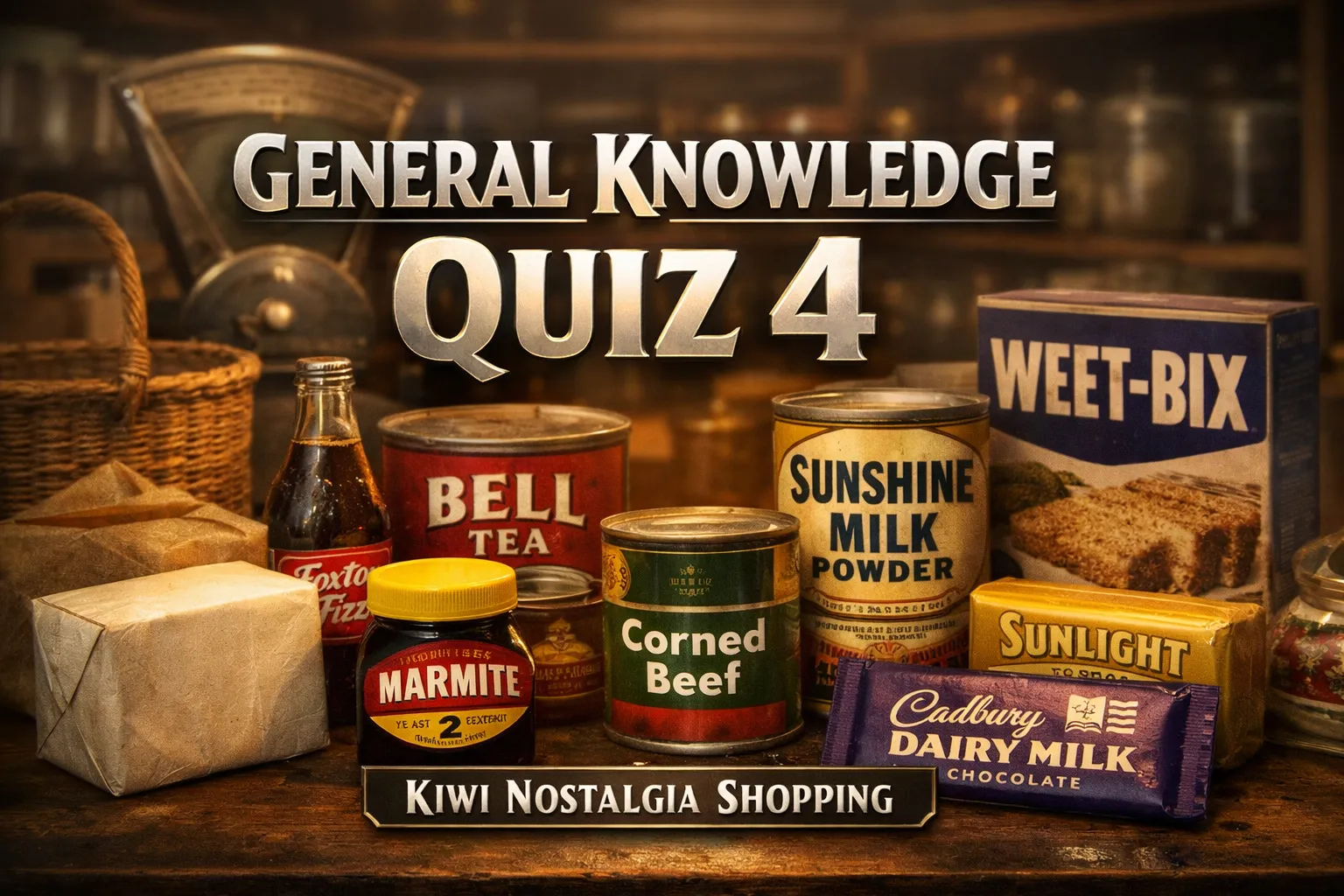 Step back into mid‑century New Zealand with this nostalgic supermarket quiz. Test your memory of classic Kiwi pantry staples from the 1940s and 1950s — butter bricks, Bell Tea, Marmite, Foxton Fizz, and more. Perfect for history buffs and vintage lovers exploring New Zealand’s golden grocery era.