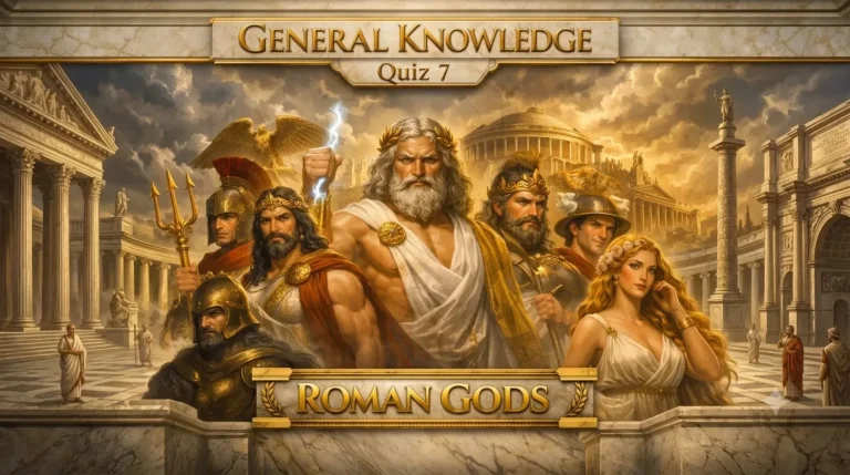Test your knowledge of ancient Roman mythology with this engaging quiz on Jupiter, Juno, Mars, Venus, and more. Discover the divine powers and stories behind Rome’s legendary gods in this fun, educational challenge designed for trivia lovers and history enthusiasts exploring the grandeur of the Roman pantheon.