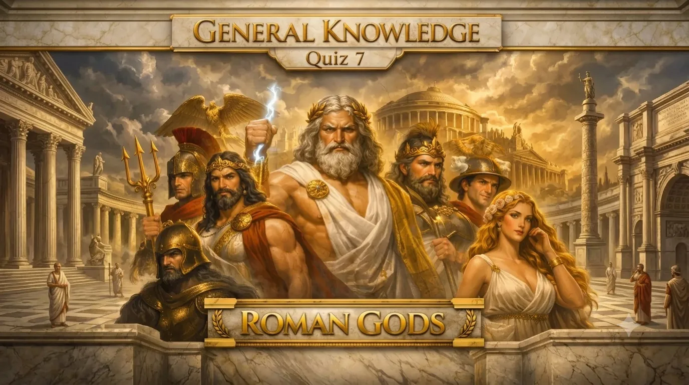 Test your knowledge of ancient Roman mythology with this engaging quiz on Jupiter, Juno, Mars, Venus, and more. Discover the divine powers and stories behind Rome’s legendary gods in this fun, educational challenge designed for trivia lovers and history enthusiasts exploring the grandeur of the Roman pantheon.