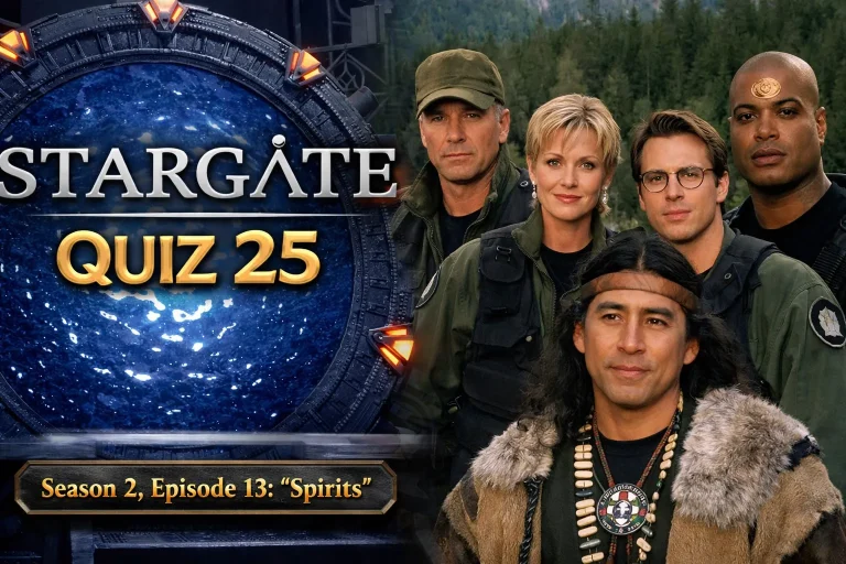Test your Stargate SG‑1 knowledge with Quiz 25 from Season 2, Episode 13 – “Spirits.” Explore the Salish world of PXY‑887, trinium mysteries, and the spirit guardians who challenge SG‑1’s intentions. Perfect for fans seeking deeper lore, episode trivia, and cinematic Stargate adventures.
