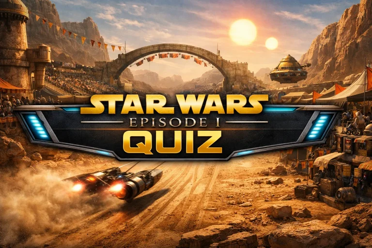 Test your knowledge of Star Wars Episode I – The Phantom Menace in this cinematic quiz. Race through podrace lore, Jedi duels, and Naboo politics as you relive the saga’s beginnings. Perfect for fans seeking fast, fun trivia from the galaxy far, far away. May the Force guide your answers!